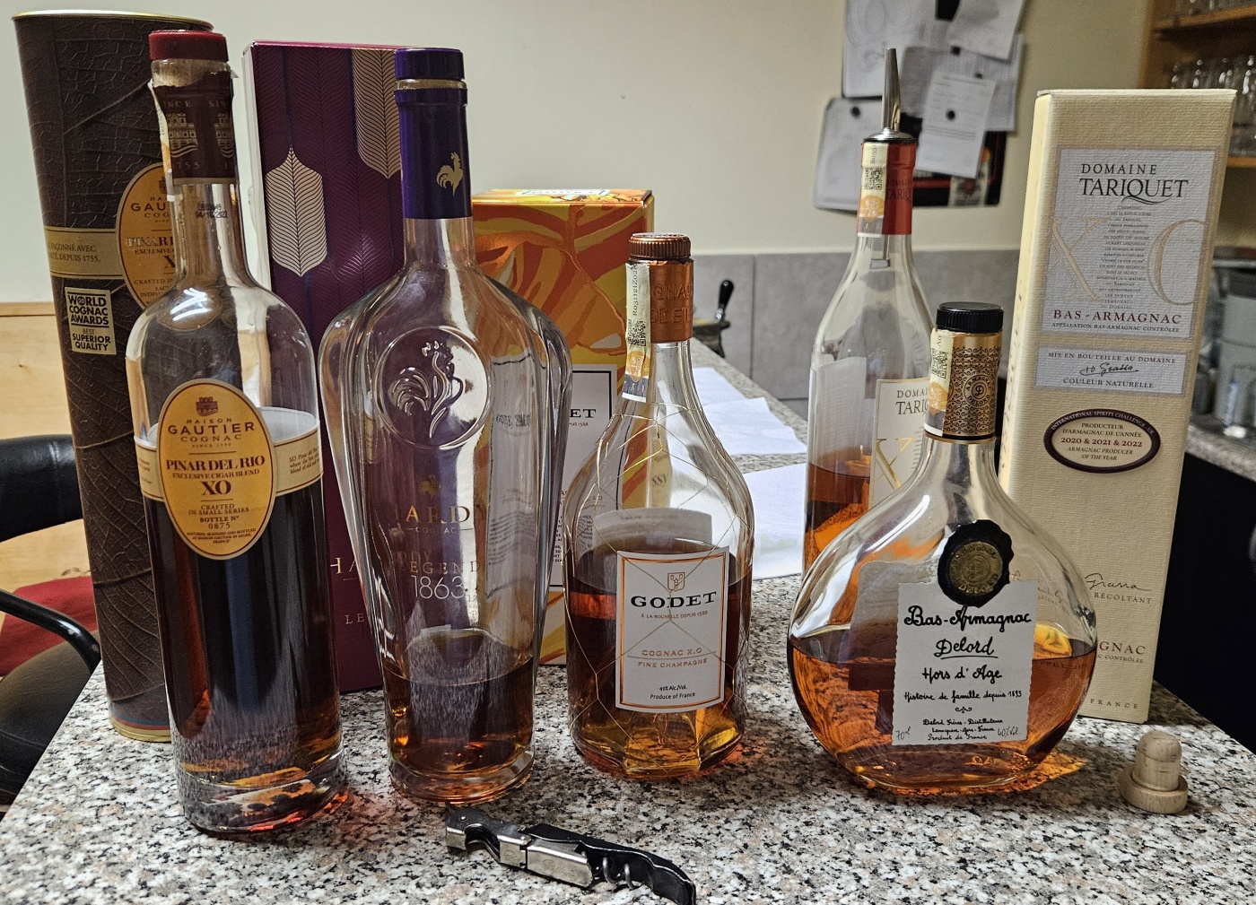 Degustace DDS # 8 - Vive la France
Zbo�en� Kostelec - 30.11.2024
DDS SSaM (Divize degusta�n�ch specialist� Spolku Sb�ratel� alkoholick�ch Miniatur)
Gautier cognac Pinar Del Rio exclusive cigar blend XO - Hardy cognac Legend 1863 - Godet cognac XO Fine Champagne - Bas-Armagnac Delord Hors d` Age - Domaine Tariquet XO Bas-Armagnac - Hennesy Very Special cognac